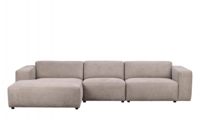 WILLARD sofa 4-seters sjeselong venstre beige