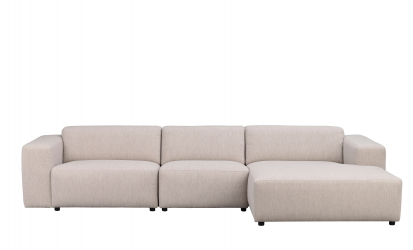 WILLARD sofa 4-seters sjeselong hyre lys beige