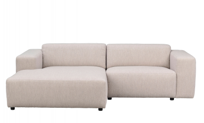 WILLARD sofa 3-seters sjeselong venstre lys beige