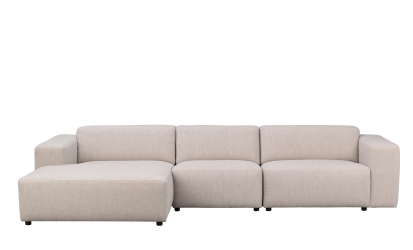 WILLARD sofa 4-seters sjeselong venstre lys beige