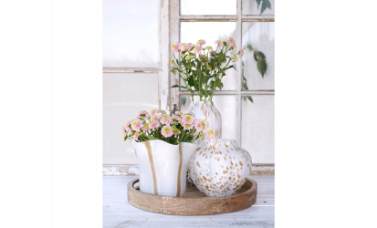 MELLA Vase Lav Hvit/Beige