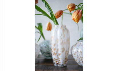 MELLA Vase Hy Hvit/Beige