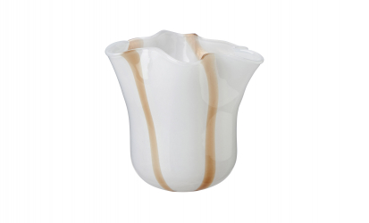 NILEA Vase Rand Hvit/Beige