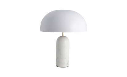 ATLAS Bordlampe Marmor Hvit