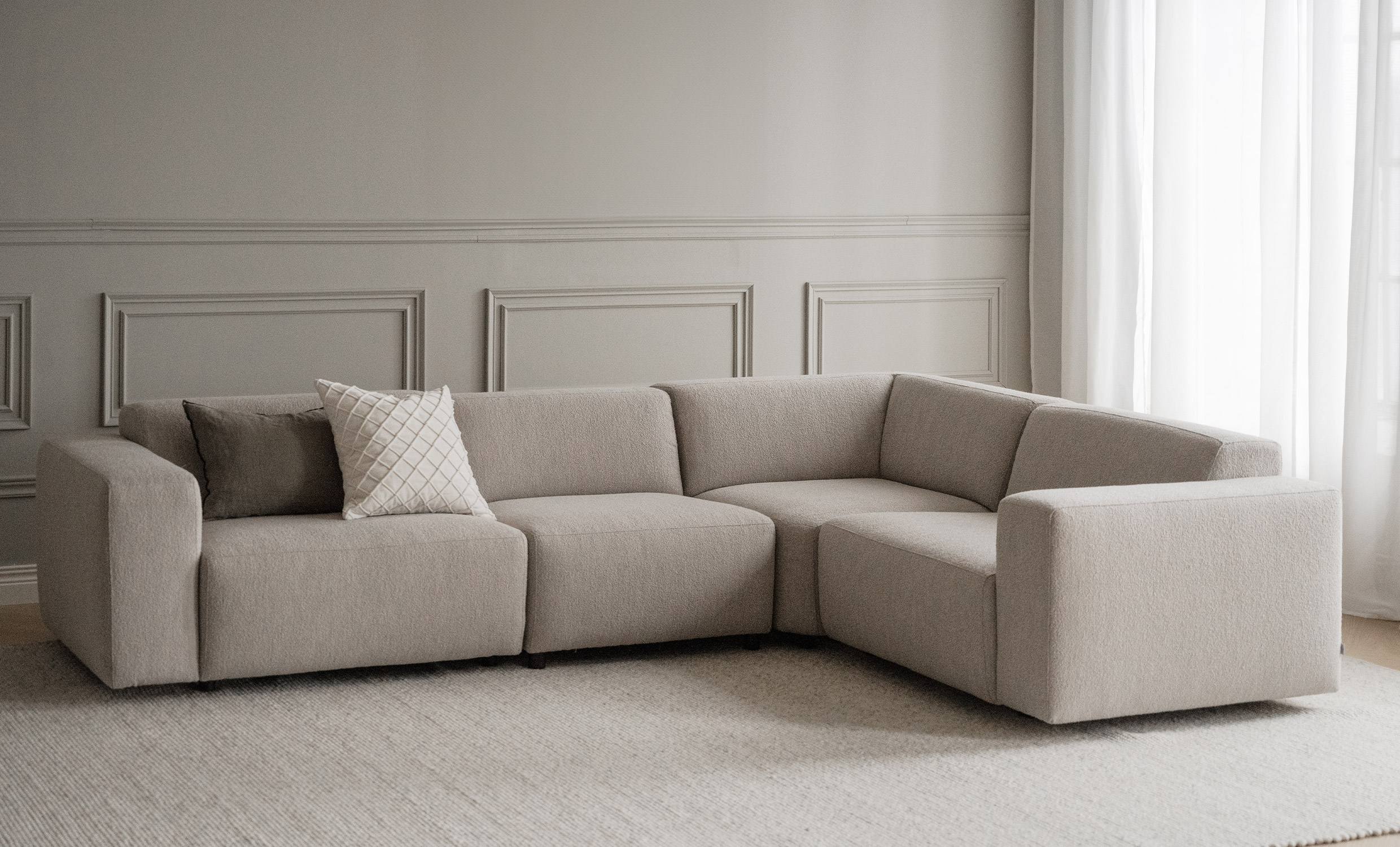 WILLARD Hjrnesofa 2+3 Lys beige