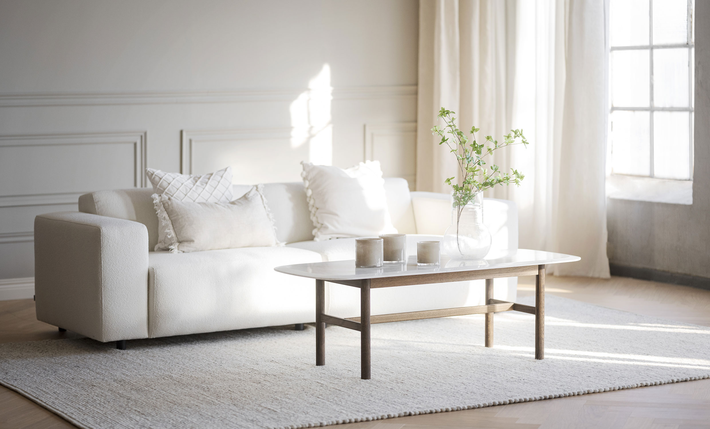 WILLARD sofa 3-seter hvit