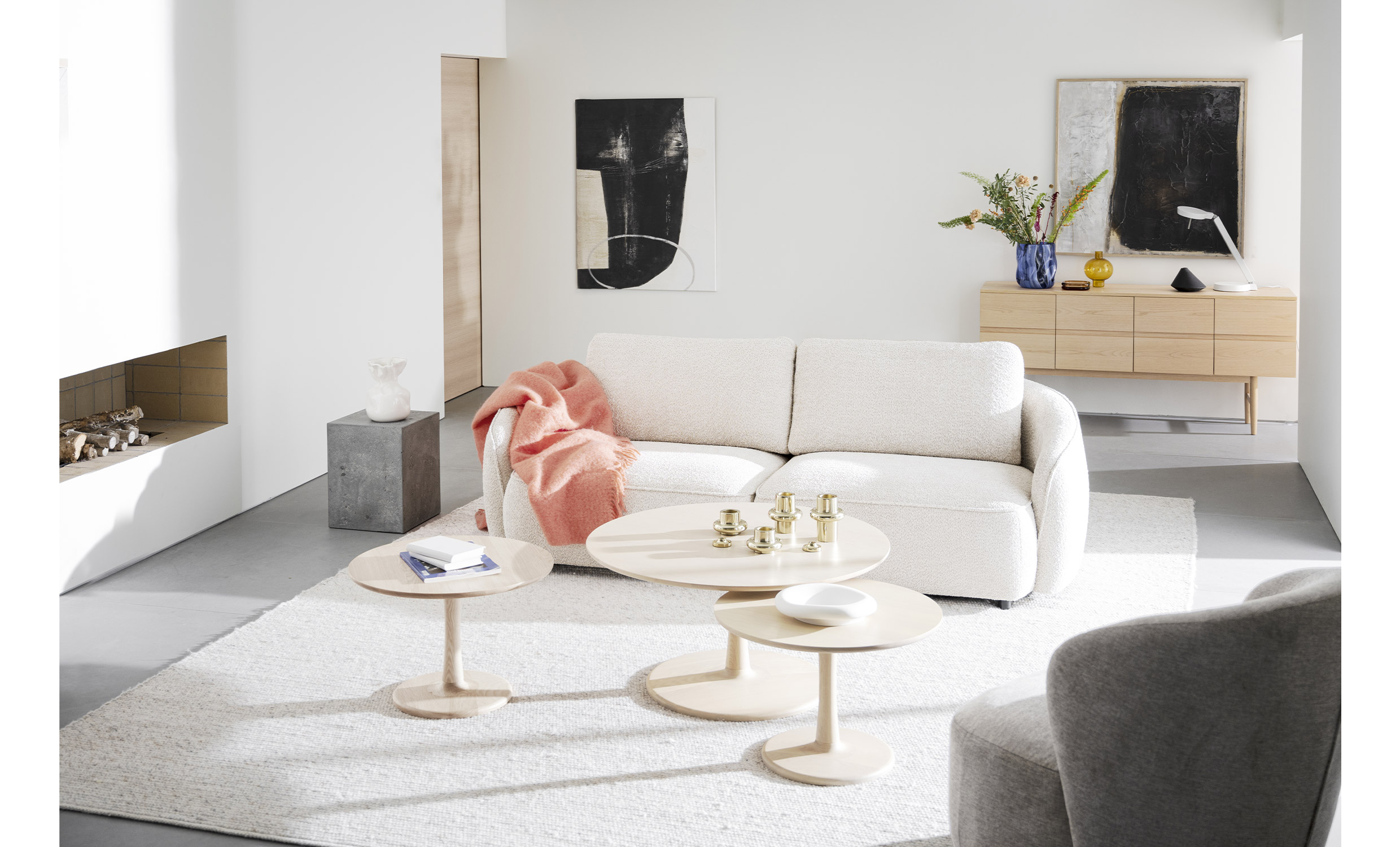 NORRIS 3-seters sofa Lys beige