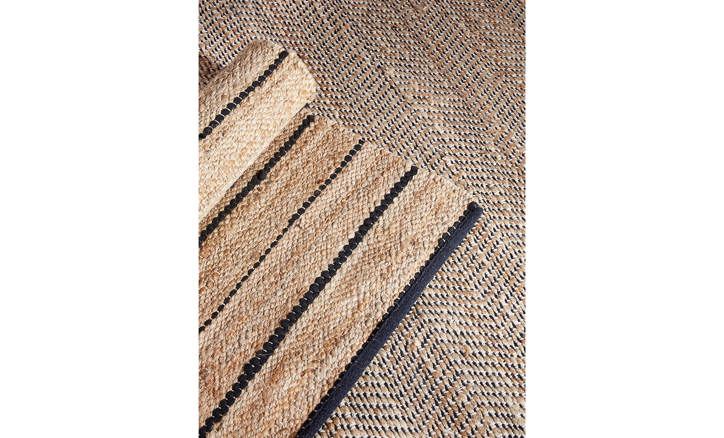 JUTE Teppe 80x200 Natur/Svart