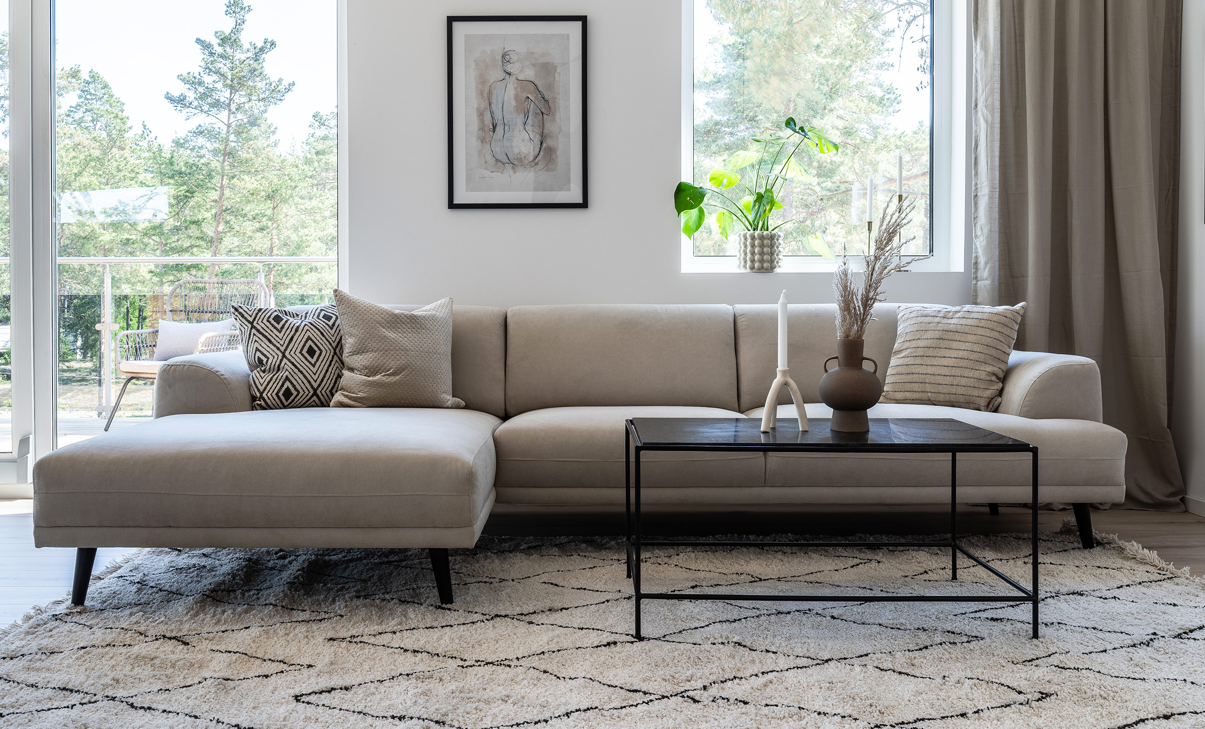 ANCONA Sofa Venstre Beige