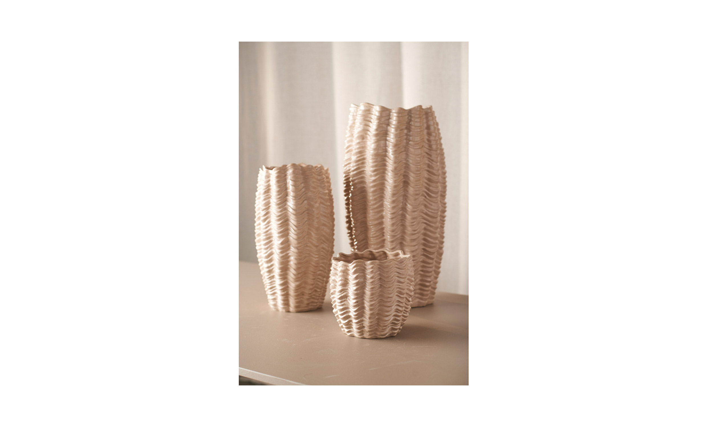 CLAIRE Vase L Beige