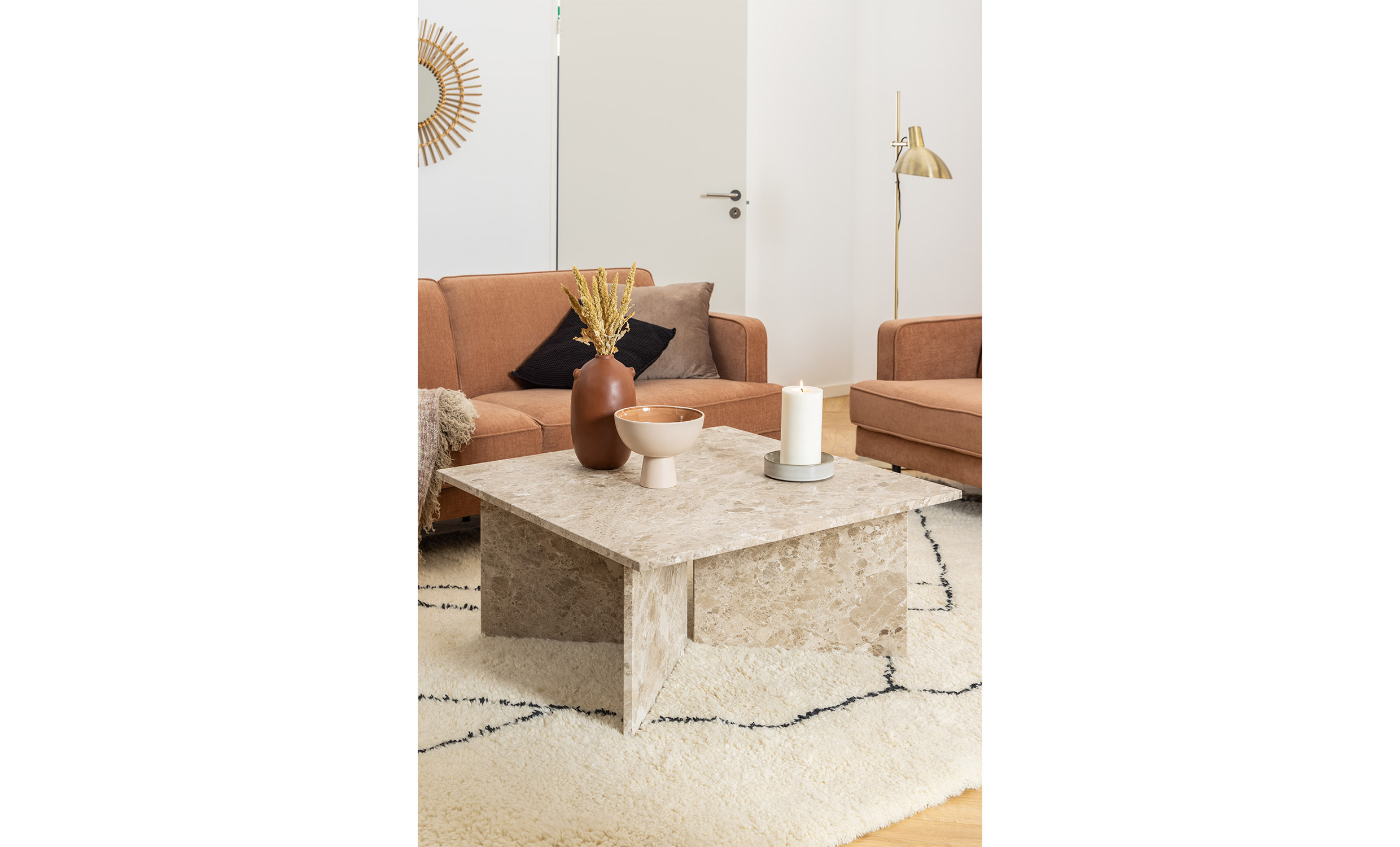 VERA Sofabord 90 Marmor Beige