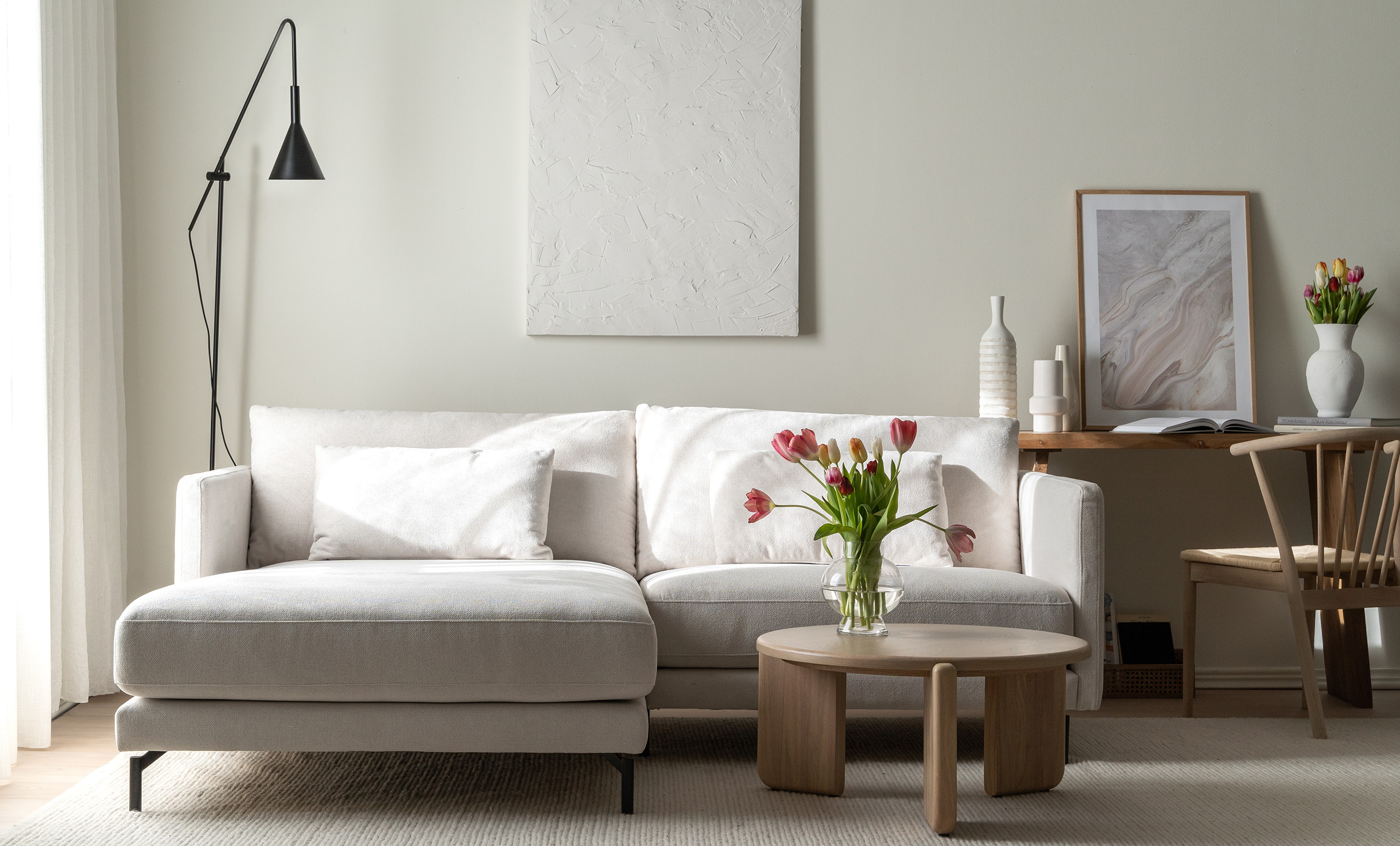 LINDE 3-Sers sofa Offwhite