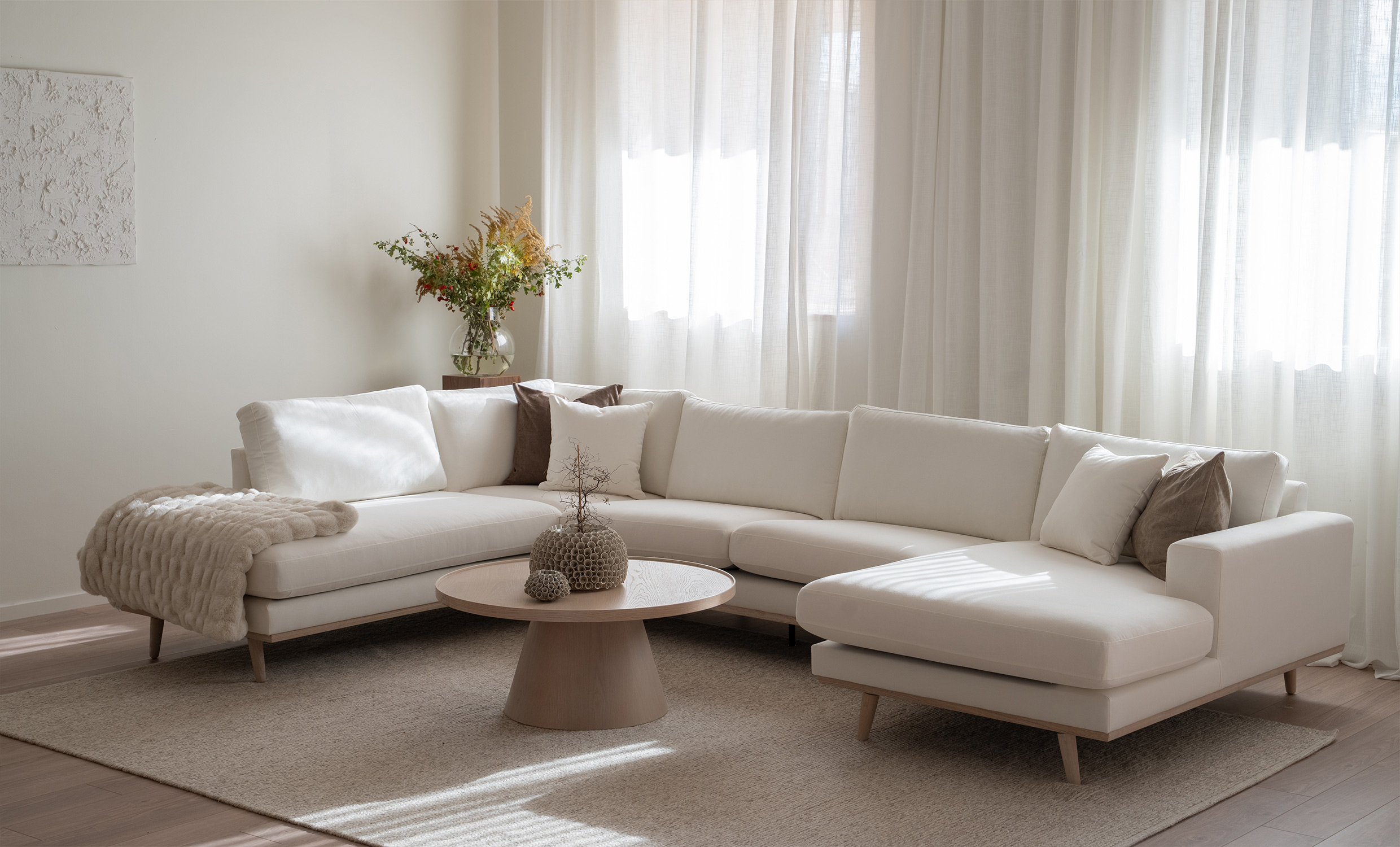 STOCKHOLM PREMIUM U-Sofa Venstre Offwhite