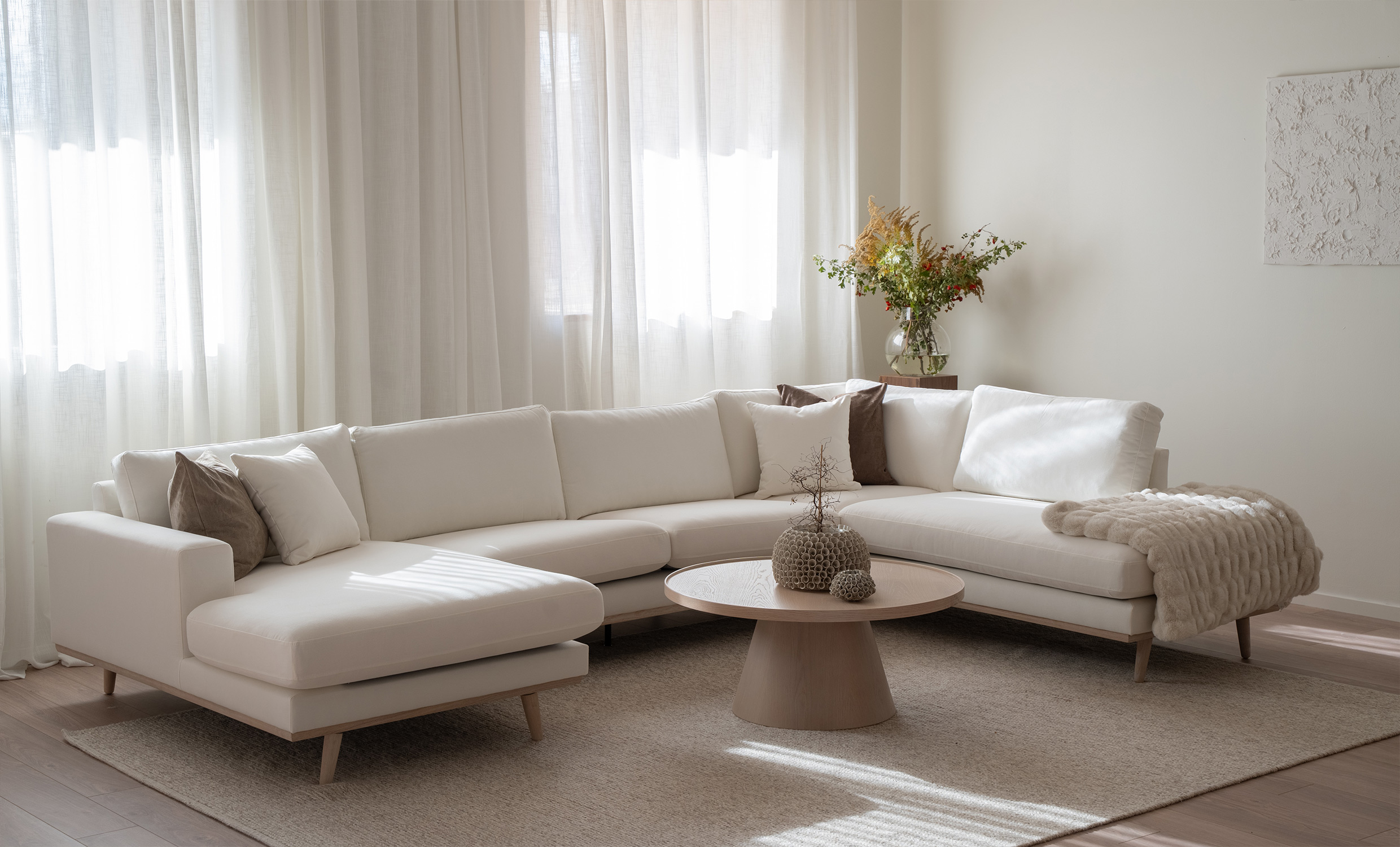 STOCKHOLM PREMIUM U-Sofa Hyre Offwhite