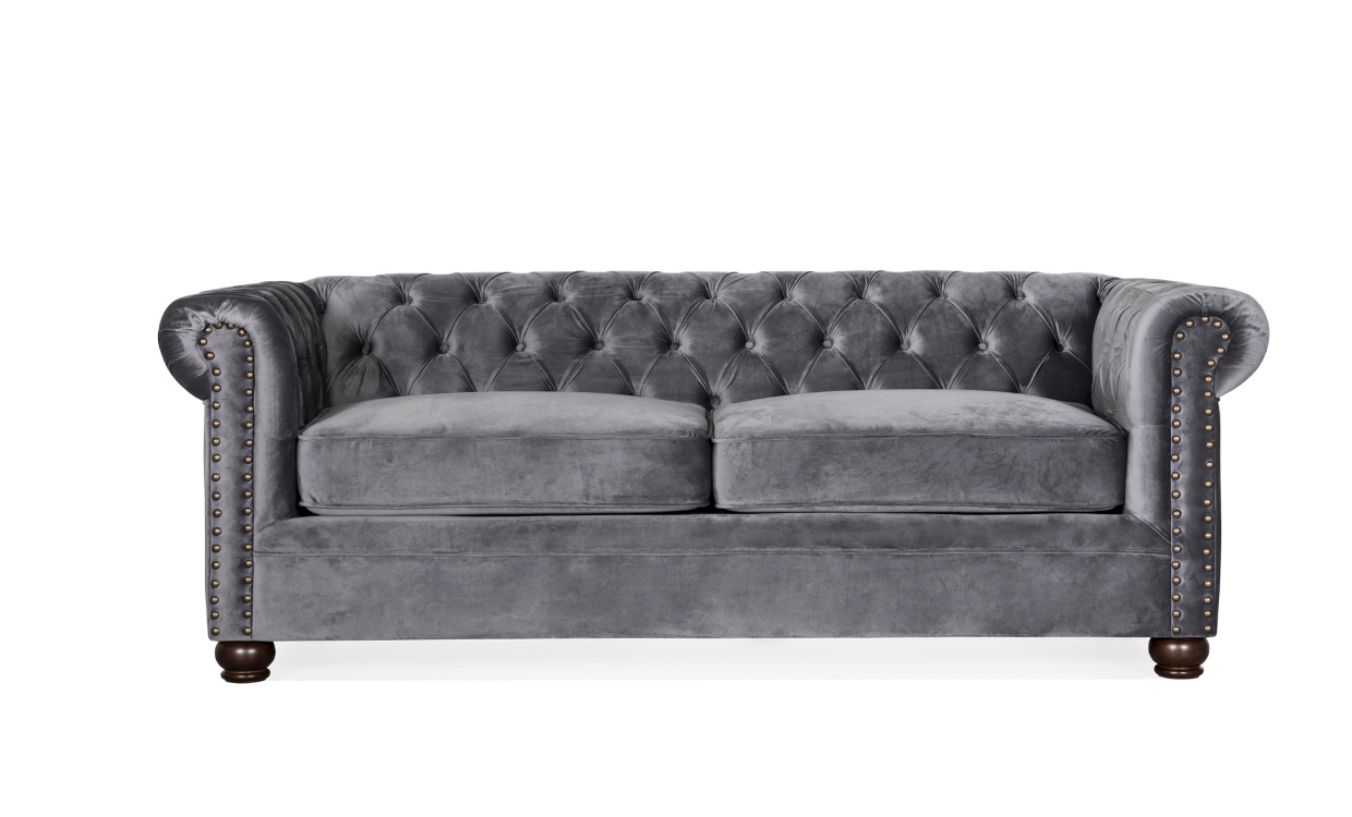 WINDSOR Chesterfield Sovesofa Flyel Gr i gruppen Stue / Sofaer / Flyelssofaer / hos Sofas & more (2328-HLR-21)