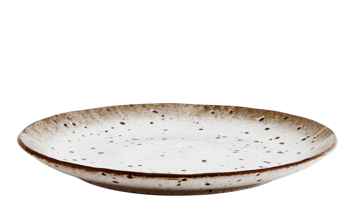 PLATE Steinty 22 cm Hvit/Brun i gruppen Kjkken og servering / Borddekking og servering hos Sofas & more (25R-1-2)