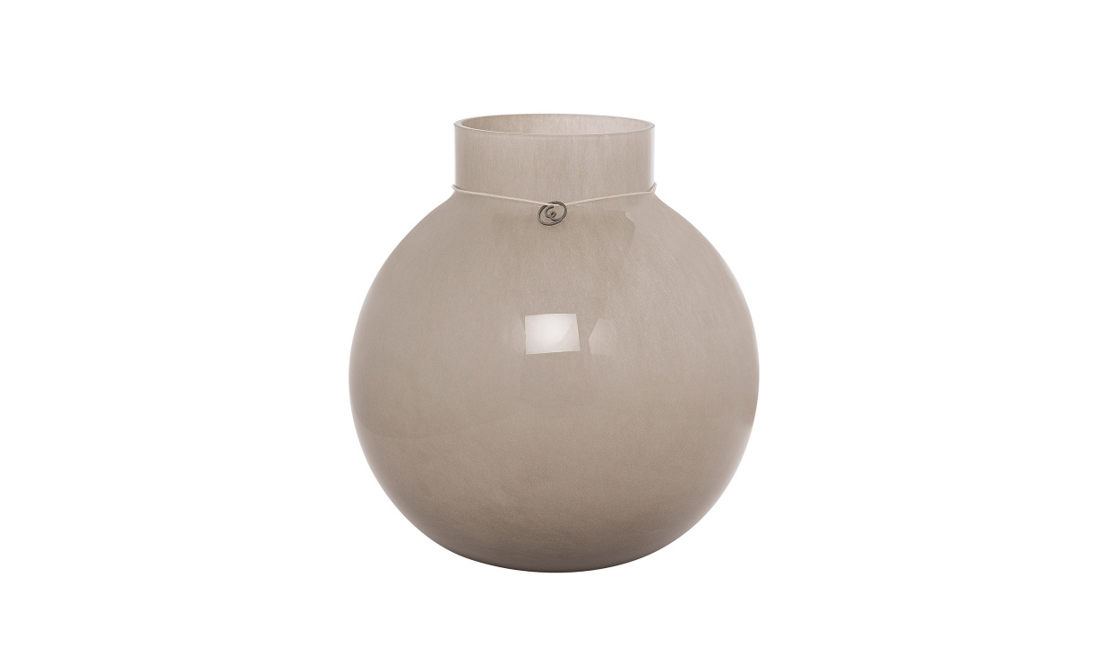 GLASSVASE Rund 22cm Beige i gruppen Dekorasjon / Vaser og Potter hos Sofas & more (364346)