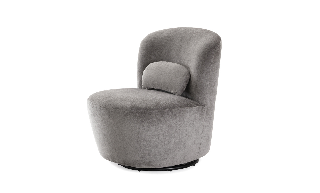 GIGI Swivel Snurrelenestol Velvet Lys gr i gruppen Stue / Lenestoler hos Sofas & more (A001-FM51)