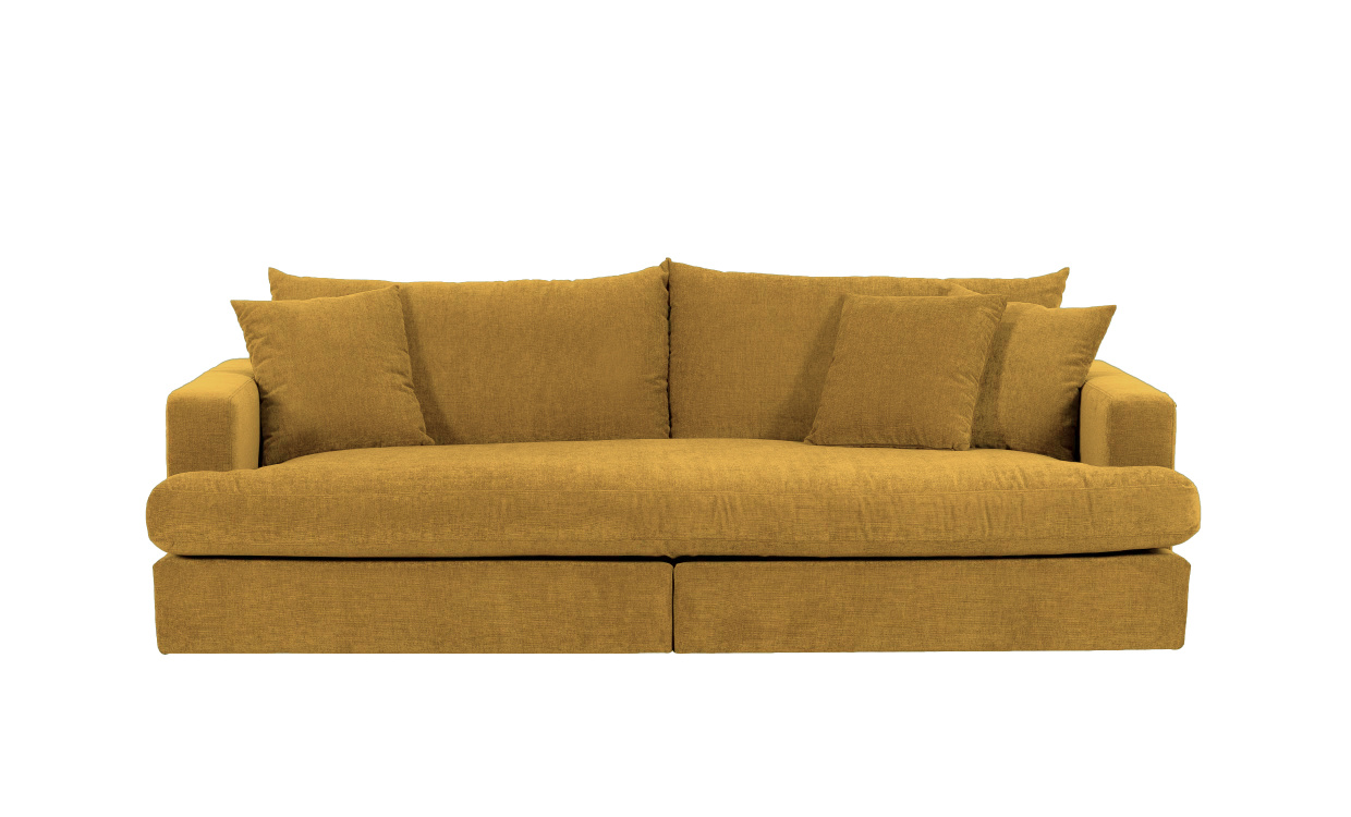 BOLNUEVO 3-seters sofa Hel Pute Sennepsgul i gruppen Stue / Sofaer / 3-seters sofaer hos Sofas & more (BOL-3S-1SCU-CON16)