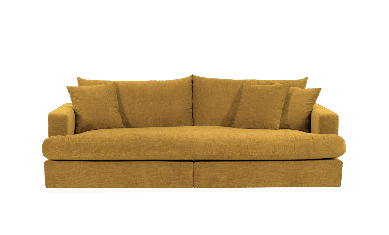 BOLNUEVO 4-seters sofa Hel Pute Sennepsgul i gruppen Stue / Sofaer / 4-seters sofaer hos Sofas & more (BOL-4S-1SCU-CON16)