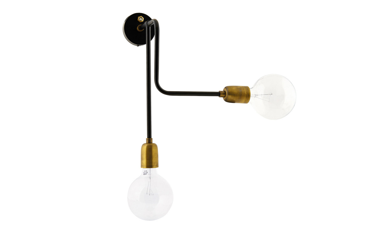 MOLECULAR Vegglampe Svart/Messing 2-armet i gruppen Belysning / Lamper / Vegglamper hos Sofas & more (CB0812)