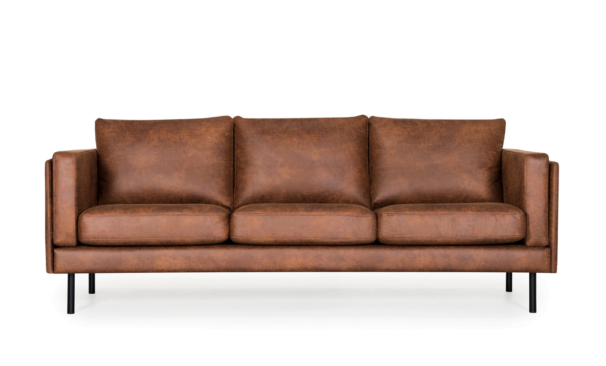 EKSUND 3-seter Cognac i gruppen Stue / Sofaer / Skinnsofaer / hos Sofas & more (EK3SES05)