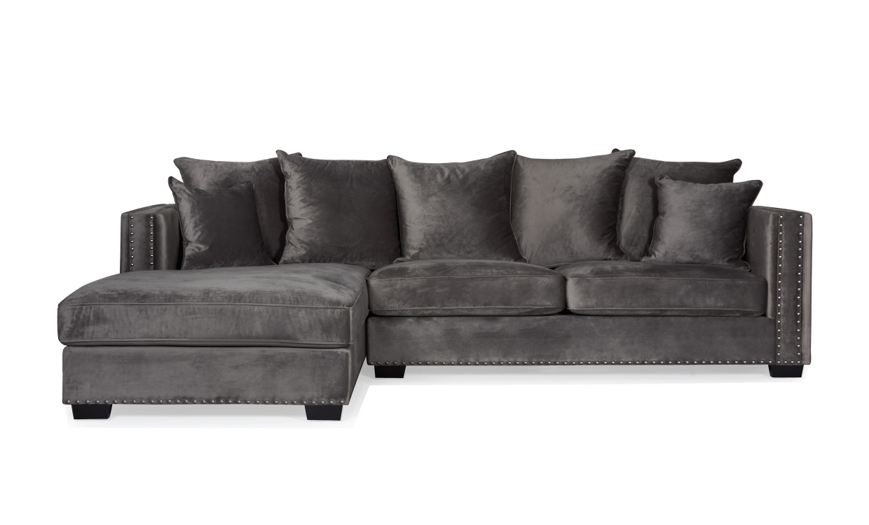 MANHATTAN Divansofa Venstre Mrk gr i gruppen Stue / Sofaer / Flyelssofaer / hos Sofas & more (HS-313-LL-40)