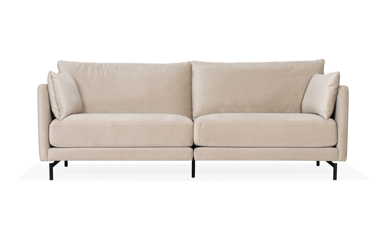 LINDE 3-seters sofa Velvet Greige i gruppen Stue / Sofaer / hos Sofas & more (LI3SA02)