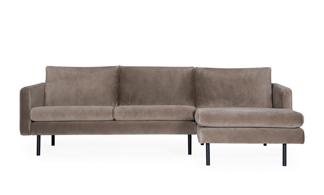 SANDHAMN Divansofa Hyre Velvet Beige i gruppen Stue / Sofaer / Flyelssofaer / hos Sofas & more (SA3DSA03)