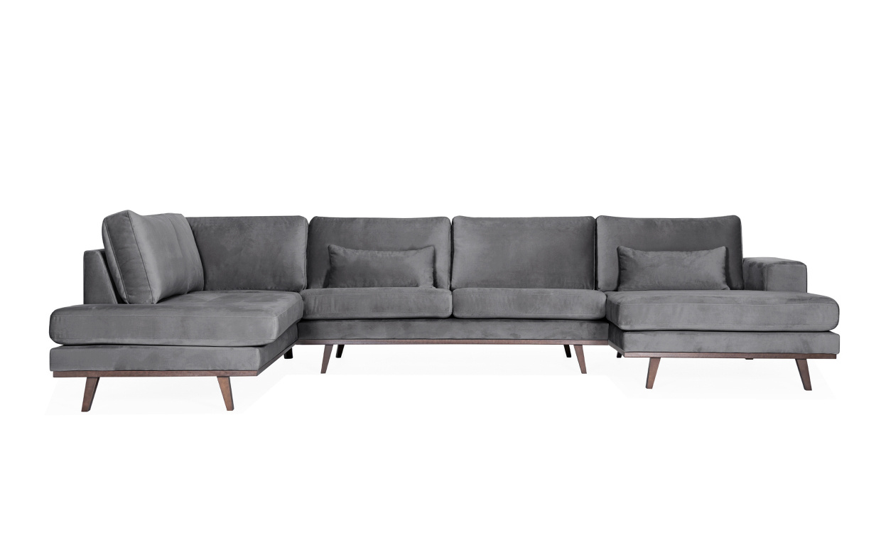 STOCKHOLM U-sofa Venstre Velvet Edition Mrk gr i gruppen Stue / Sofaer / Flyelssofaer / hos Sofas & more (STA3DRI96)