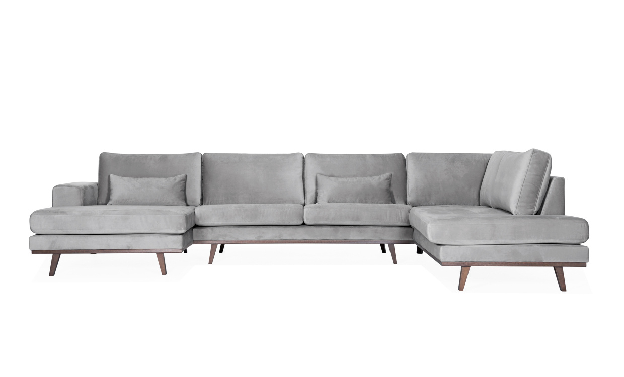 STOCKHOLM U-sofa Hyre Velvet Edition Lys gr i gruppen Stue / Sofaer / Flyelssofaer / hos Sofas & more (STD3ARI91)