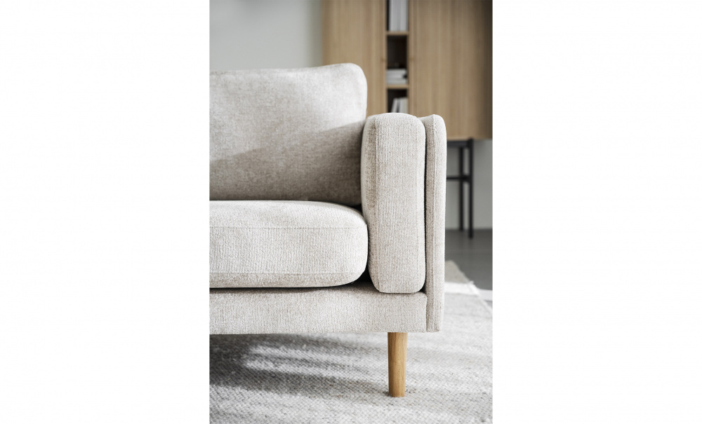 BRADEN 3-seters sofa Lys beige/Eik i gruppen Stue / Sofaer / 3-seters sofaer hos Sofas & more (123705)