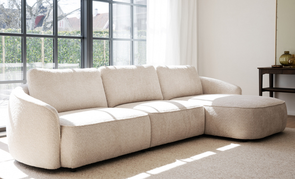 NORRIS Divansofa L Hyre Lys beige i gruppen Stue / Sofaer / Divansofaer hos Sofas & more (124573)