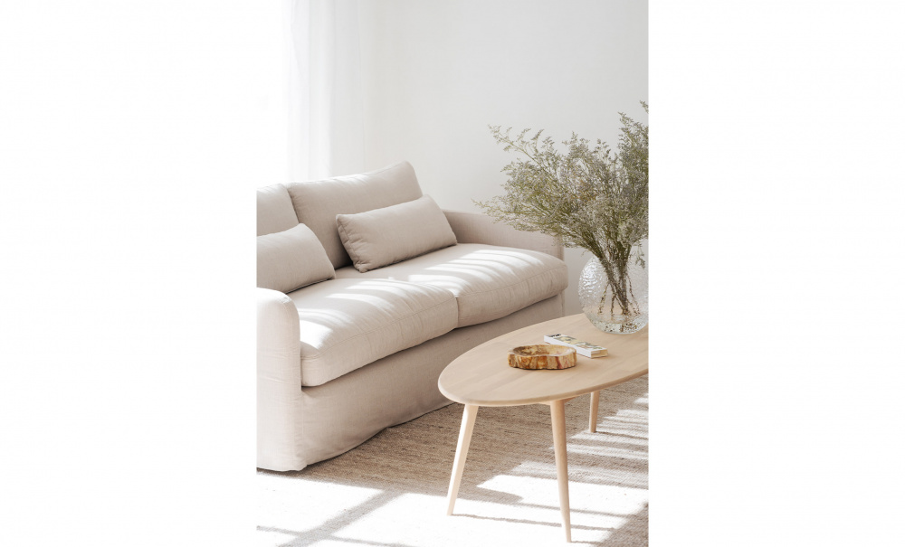 TOMPKINS Sofabord Ellipse 150 Hvitpigmentert Eik i gruppen Stue / Sofabord hos Sofas & more (128021)