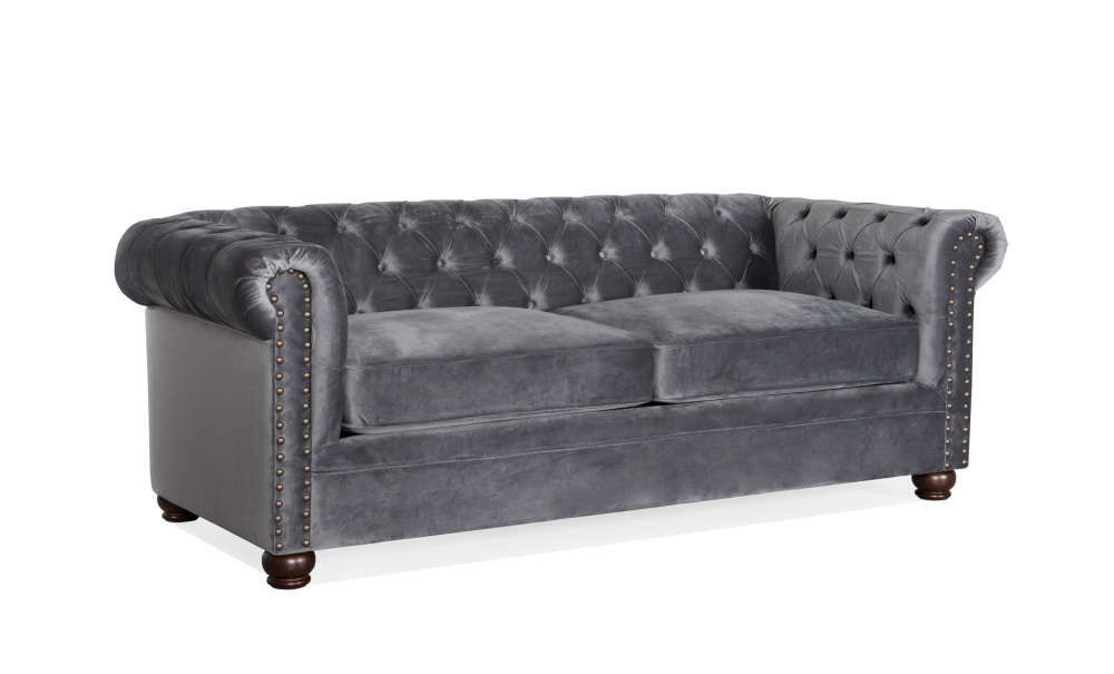 WINDSOR Chesterfield Sovesofa Flyel Gr i gruppen Stue / Sofaer / Flyelssofaer / hos Sofas & more (2328-HLR-21)