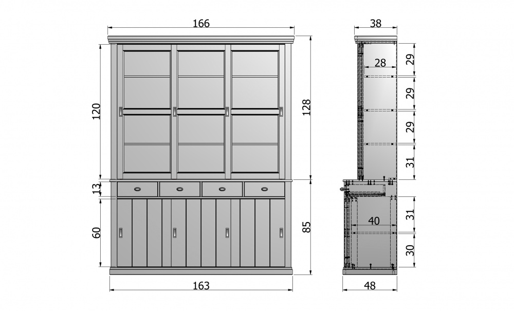 LAGOS skap Hvit i gruppen Stue / Oppbevaringsmbler / Vitrineskap hos Sofas & more (373400-GOW)