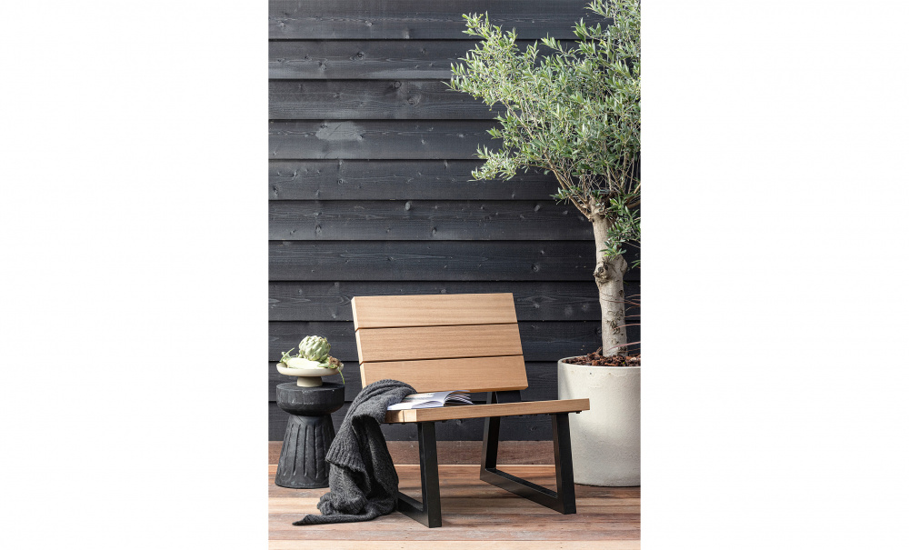 BANCO Outdoor Lounge stol natur/svart i gruppen Utembler / Sittembler / Loungembler hos Sofas & more (373475-N)