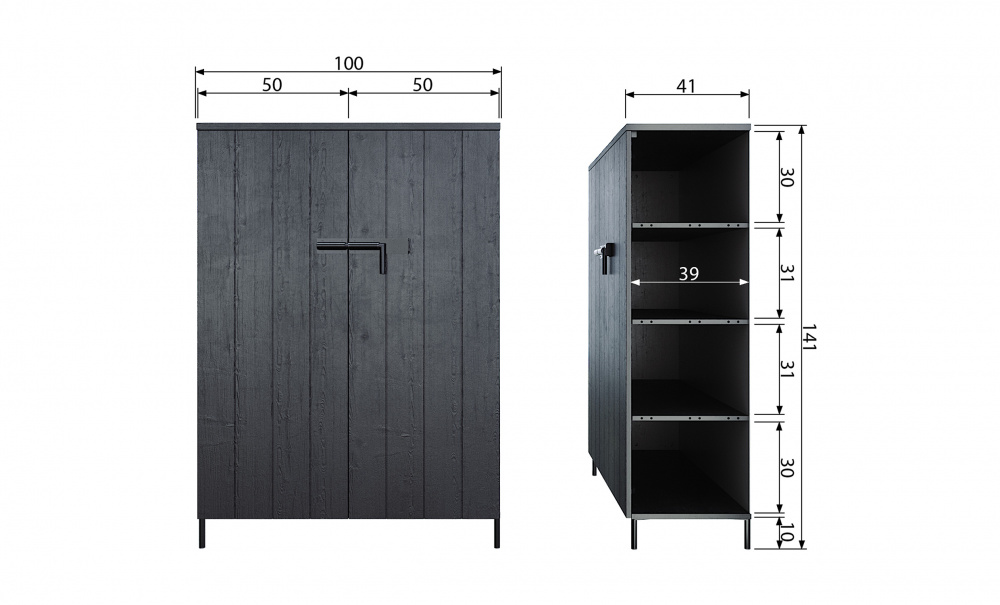 BRUUT Skap Sort i gruppen Stue / Oppbevaringsmbler hos Sofas & more (373654-Z)