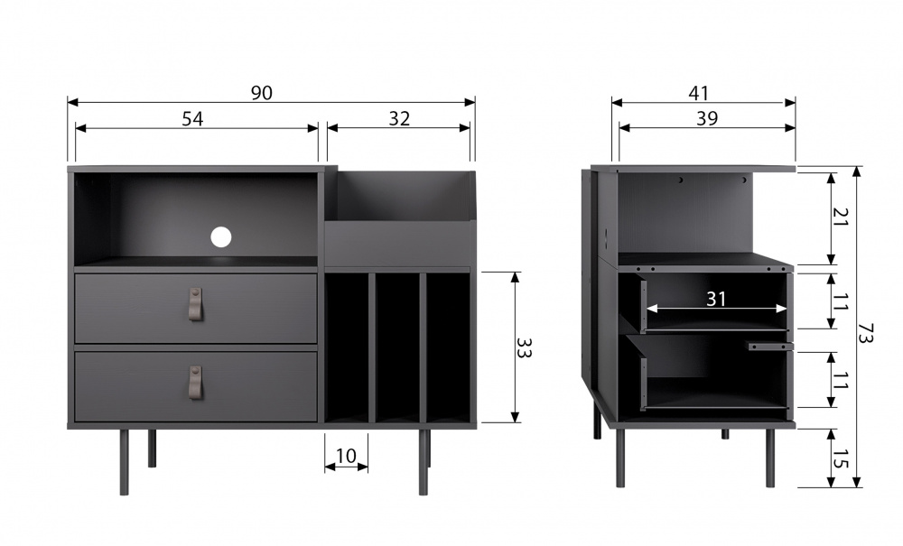 JACKSON Skap Svart i gruppen Stue / Oppbevaringsmbler hos Sofas & more (376150-Z)