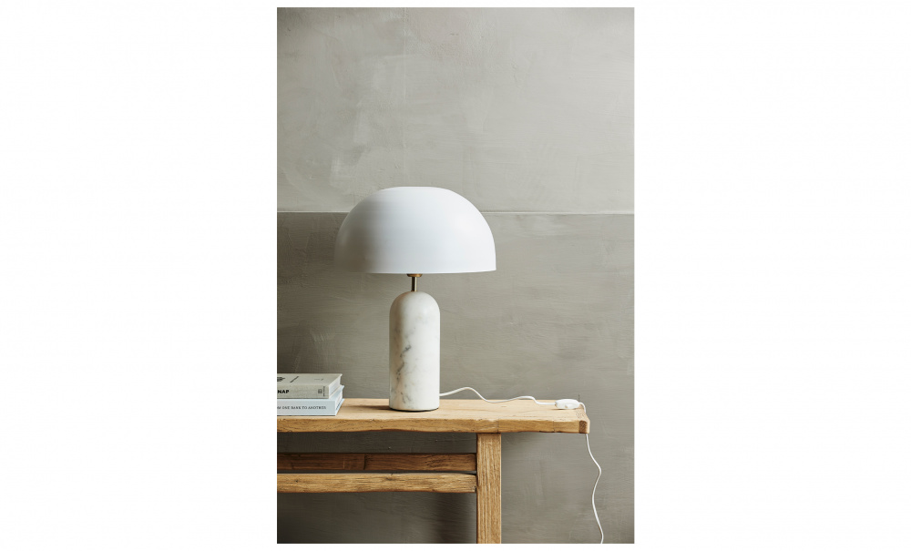 ATLAS Bordlampe Marmor Hvit i gruppen Belysning / Lamper / Bordlamper hos Sofas & more (4132)