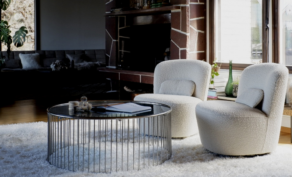 GIGI Swivel Snurrelenestol Velvet Lys gr i gruppen Stue / Lenestoler hos Sofas & more (A001-FM51)