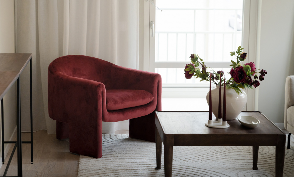 BOOGI Lounge lenestol Velvet Plum i gruppen Stue / Lenestoler / Flyelslenestoler hos Sofas & more (BH-A422-ZF-11)