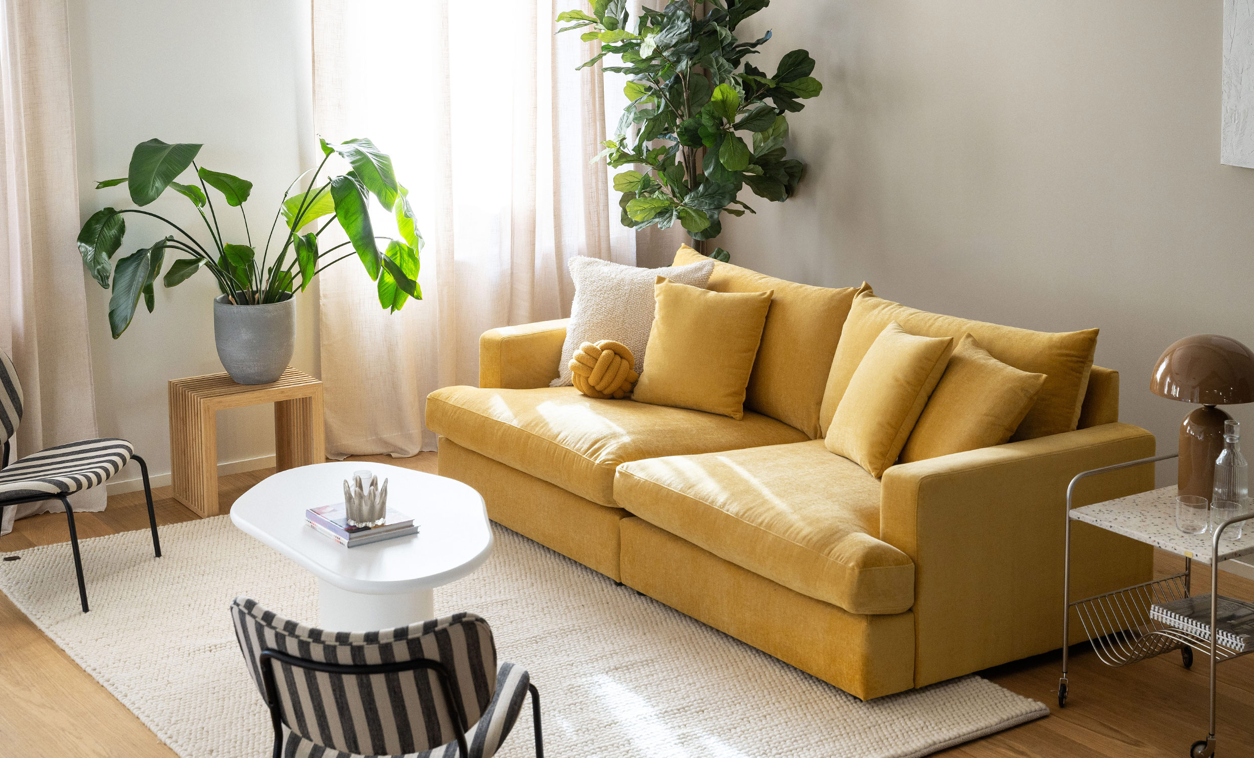 BOLNUEVO 3-seters sofa Sennepsgul