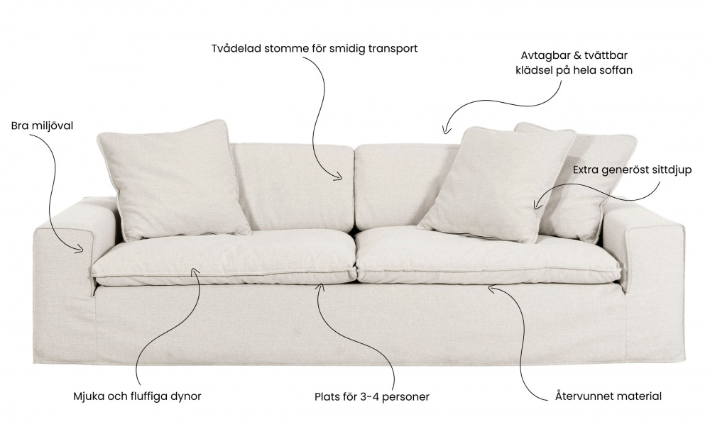 DOVER Grand Deluxe 4-seters sofa Greige i gruppen Stue / Sofaer / hos Sofas & more (DO4SNAGR)