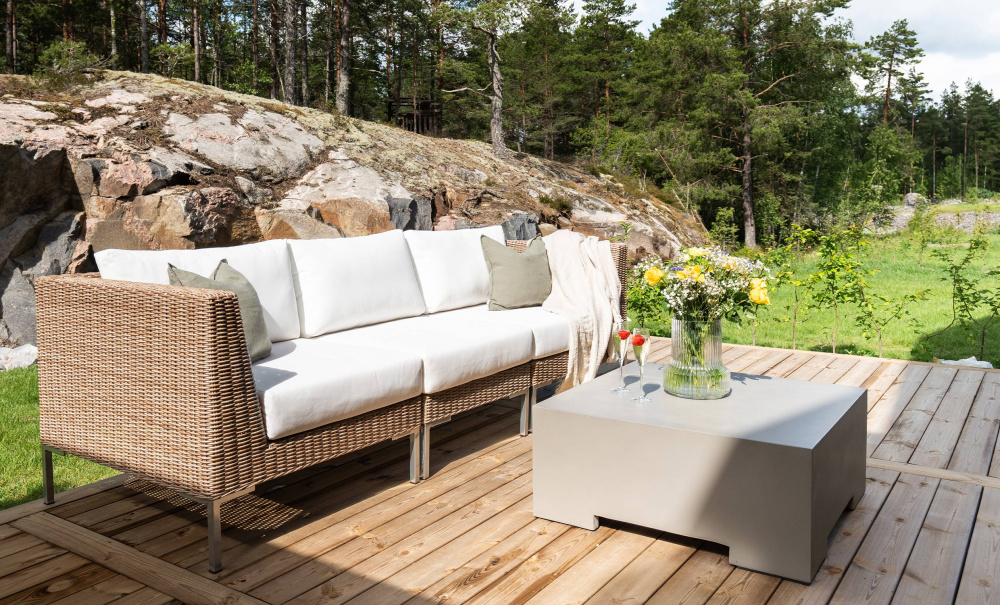 GREENVILLE Sofa L Kunstrotting i gruppen Utembler / Hagesofaer hos Sofas & more (GRE-2S-1S-RATTAN)