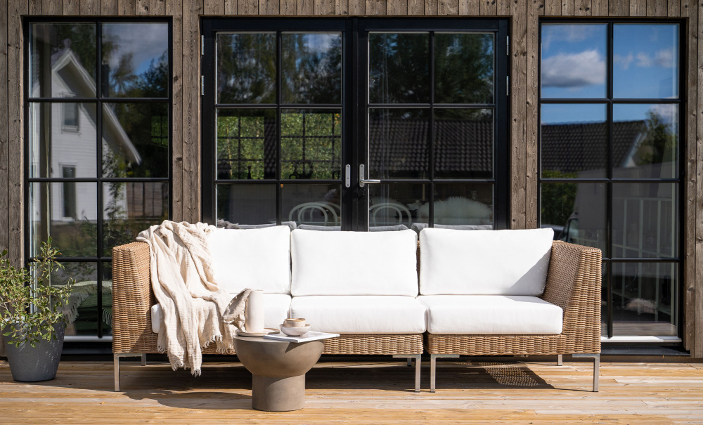 GREENVILLE Sofa L Kunstrotting i gruppen Utembler / Hagesofaer hos Sofas & more (GRE-2S-1S-RATTAN)