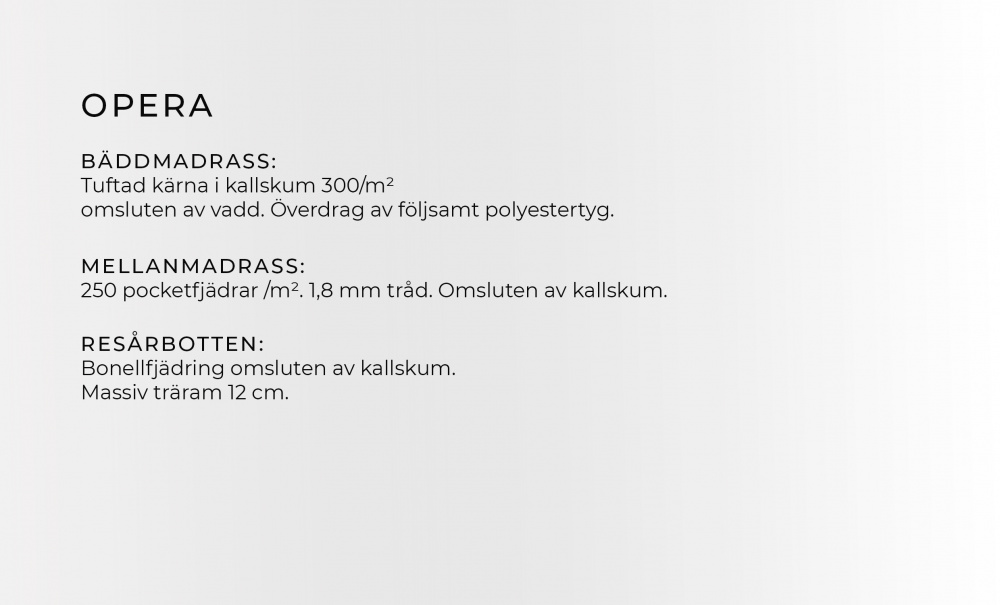 OPERA 120 Sengepakke Flyel Lys gr i gruppen Soverom / Senger / hos Sofas & more (KMP04068-PRD02426)