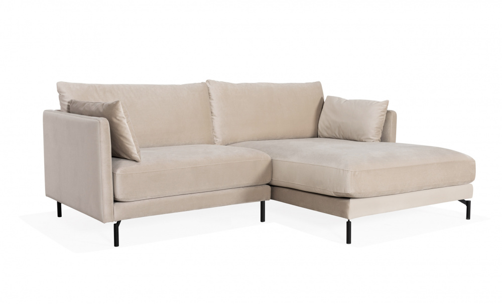 LINDE Sofa Hyre Velvet Greige i gruppen Stue / Sofaer / Divansofaer hos Sofas & more (LI2DSA02)