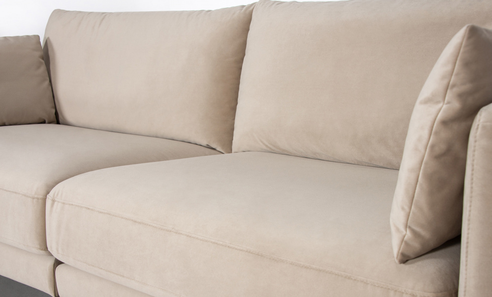 LINDE 3-seters sofa Velvet Greige i gruppen Stue / Sofaer / hos Sofas & more (LI3SA02)