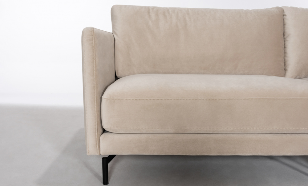 LINDE 3-seters sofa Velvet Greige i gruppen Stue / Sofaer / hos Sofas & more (LI3SA02)